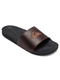 Quiksilver RIVI LEATHER SLIDE BROWN/BLACK/BROWN